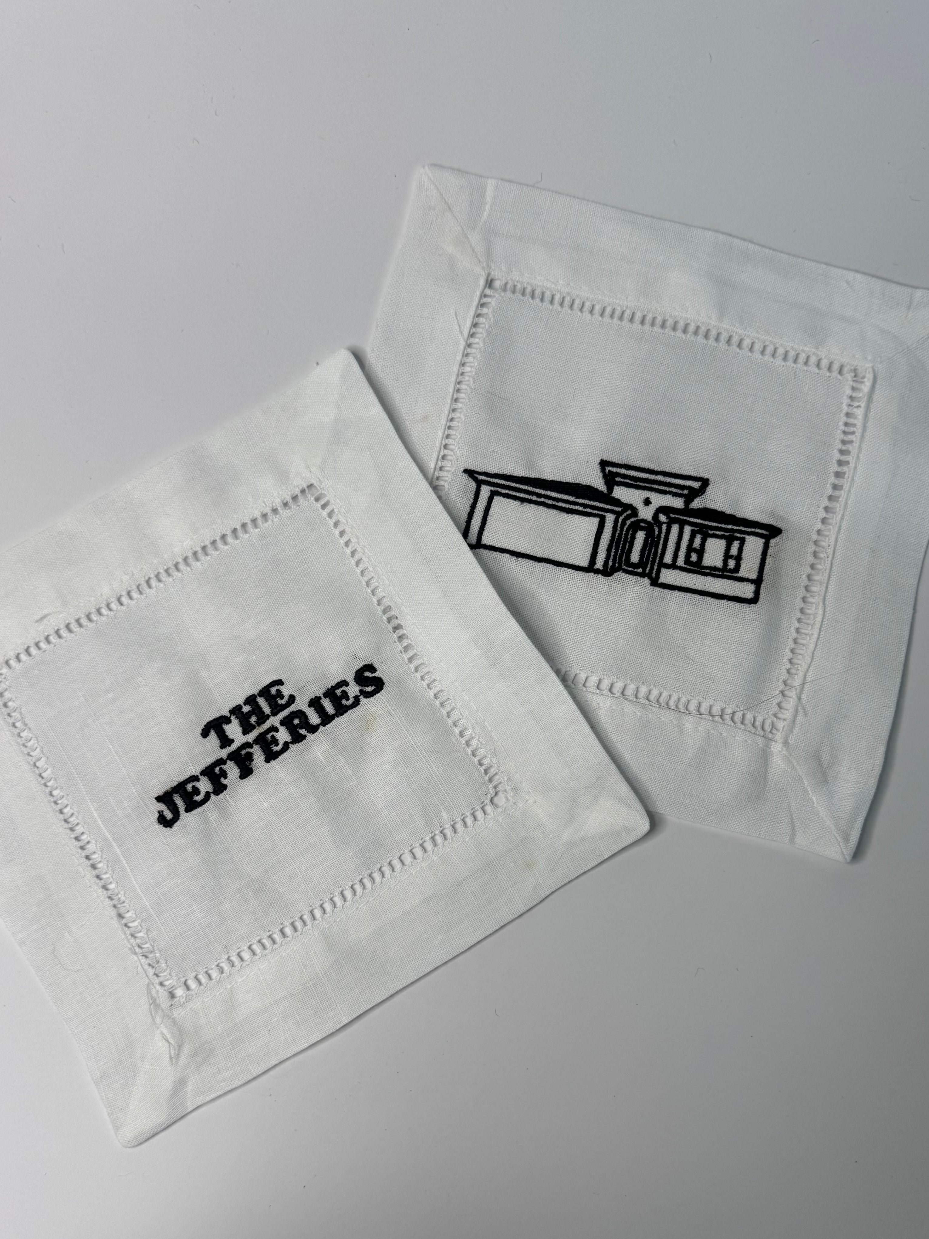 Custom Embroidered Cocktail Napkins or Tea Towel