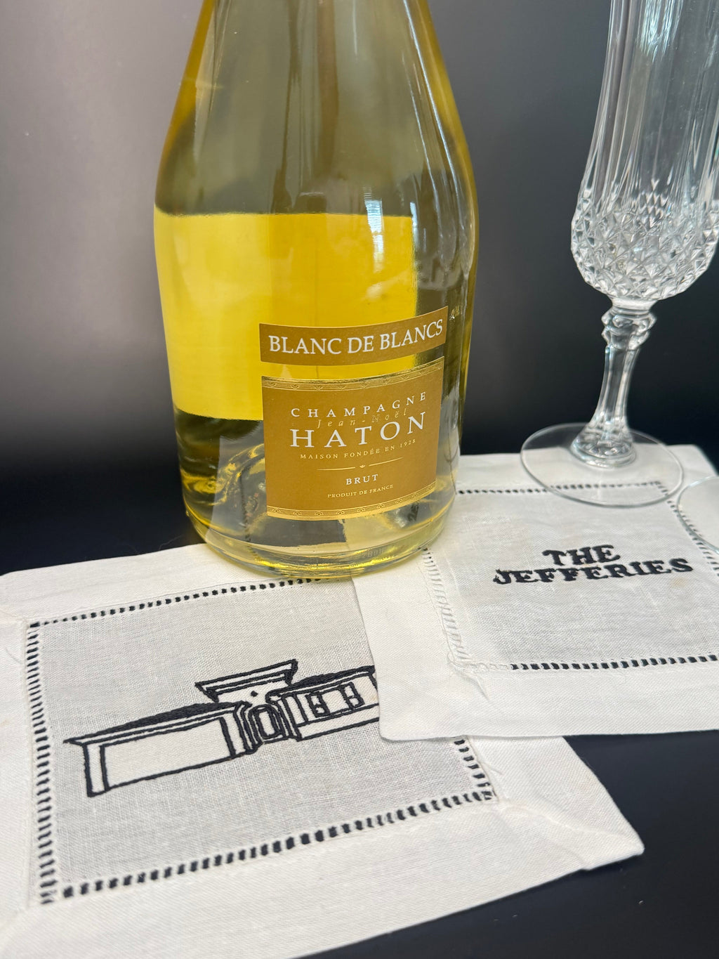 Custom Embroidered Cocktail Napkins or Tea Towel